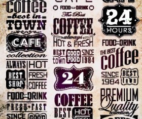 Vector Retro coffee labels set 03
