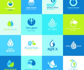 Vector water elements logos set