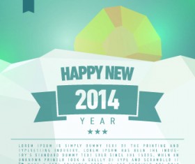Vintage 2014 New Year holiday backgrounds vector set 01