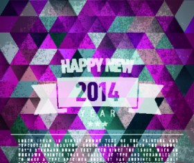 Vintage 2014 New Year holiday backgrounds vector set 03