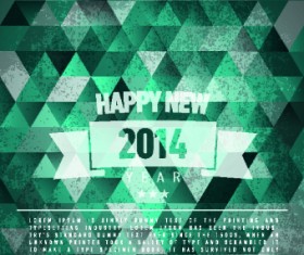 Vintage 2014 New Year holiday backgrounds vector set 05