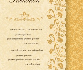 Vintage beige floral background vector 01