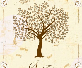 Vintage beige floral background vector 02