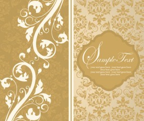 Vintage beige floral background vector 04