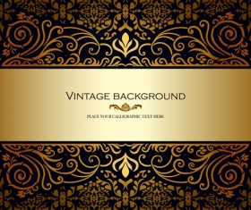 Vintage floral luxury background vectors 03