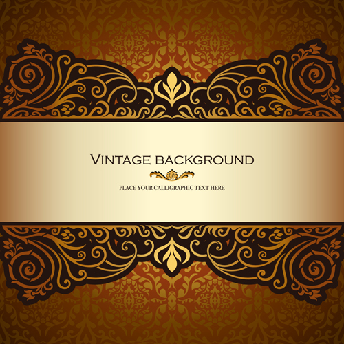 Vintage floral luxury background vectors 04