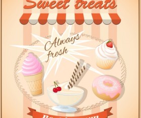 Vintage food advertising poster design vector 04