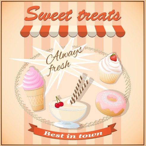 Vintage food advertising poster design vector 04 free download