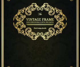 Vintage luxury frame design vector set 03