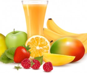 Vivid Fruits design vector graphics 02