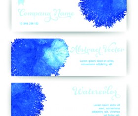 Abstract watercolor banner vector 01