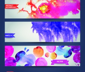 Abstract watercolor banner vector 02