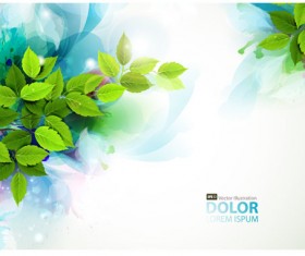 Floral girls with watercolor vector background 02