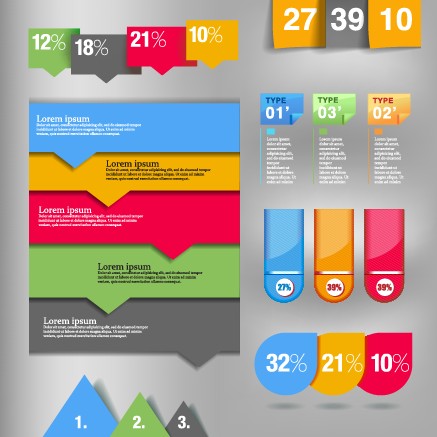 Creative web labels design elements vector 01