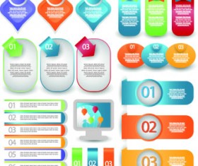 Creative web labels design elements vector 02