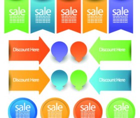 Creative web labels design elements vector 03