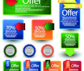 Creative web labels design elements vector 05