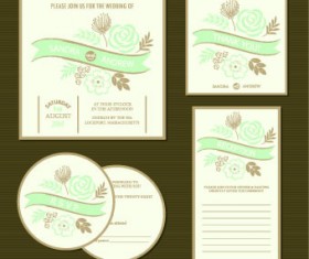 Wedding invitation with dvd kit design vector 01