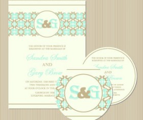 Wedding invitation with dvd kit design vector 02