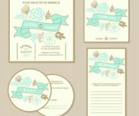Wedding invitation with dvd kit design vector 03