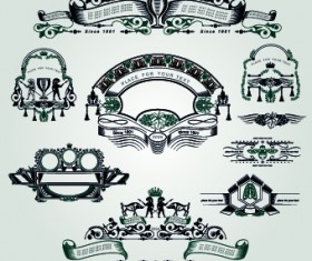 Vintage style wine design element vector 02