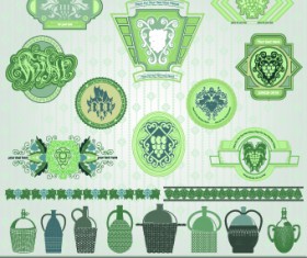 Vintage style wine design element vector 05
