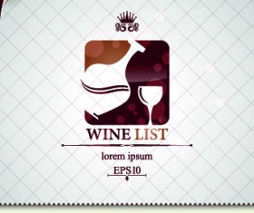 Wine list cover design vector