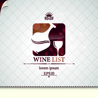Wine list cover design vector