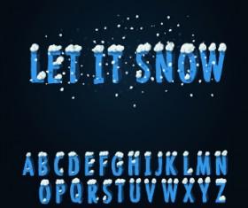 Winter style alphabet creative vector