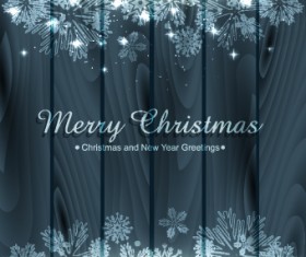 Wood and snowflake christmas background
