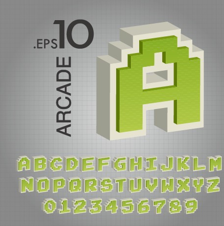 Creative alphabet and numeral design vector 02