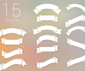 White ribbon psd graphics