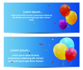 Colorful balloons holiday banner vector set 06