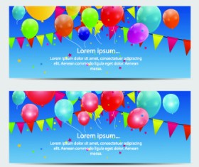 Colorful balloons holiday banner vector set 07