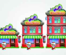 House building template vector set 02