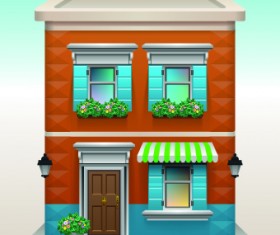 House building template vector set 03