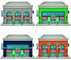 House building template vector set 05