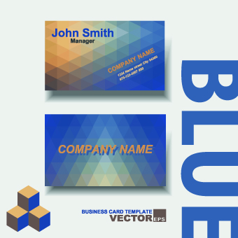 Colored modern business cards vectors 04