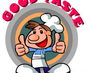 Cute chef illustration vector set 01