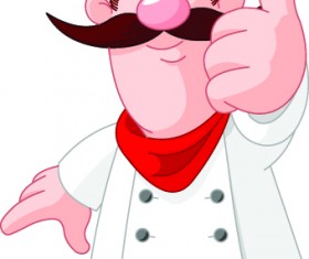 Cute chef illustration vector set 04