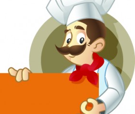 Cute chef illustration vector set 05
