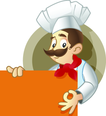 Cute chef illustration vector set 05