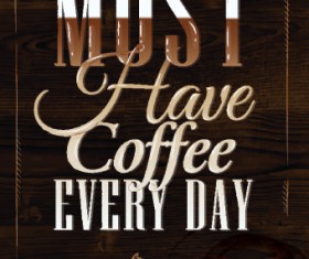 Creative coffee elements with wooden background vector 01