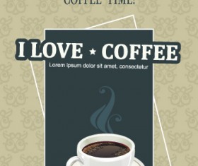 I love coffee theme poster design vector 02