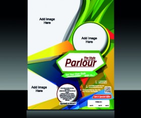 Colored abstract flyer brochure cover vector 05