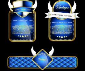 Royal luxury labels vector graphics 01