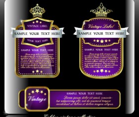 Royal luxury labels vector graphics 02