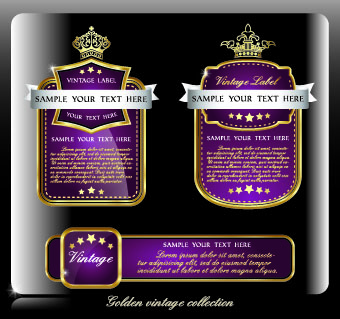 Royal luxury labels vector graphics 02