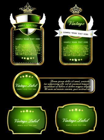 Royal luxury labels vector graphics 05