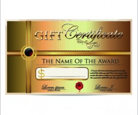 luxurious gift certificate golden template vector 01